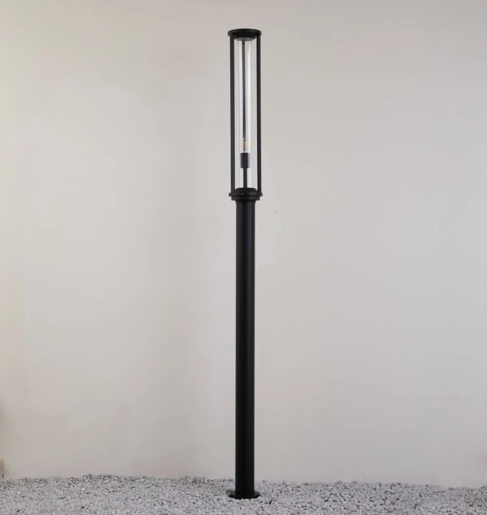 Lucande udendørslampe Alivaro, sort, 220 cm, E27, IP65