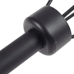 Lucande udendørslampe Elario, 222 cm, sort, aluminium