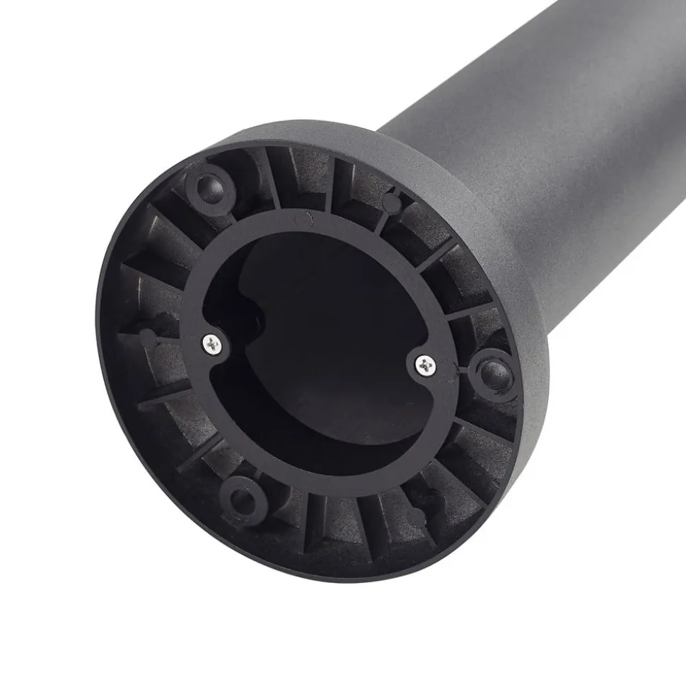 Lucande udendørslampe Elario, 222 cm, sort, aluminium