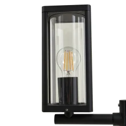 Lucande udendørslampe Siveta, 240 cm, 2 lyskilder, sort, E27, IP65