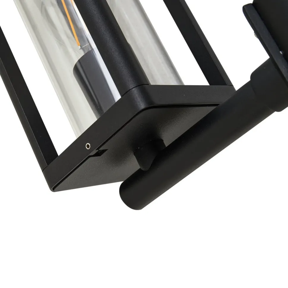 Lucande udendørslampe Siveta, 240 cm, 2 lyskilder, sort, E27, IP65