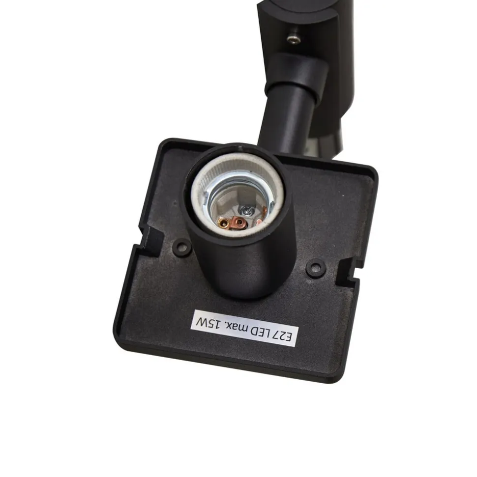 Lucande udendørslampe Siveta, 240 cm, 2 lyskilder, sort, E27, IP65