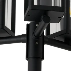 Lucande udendørslampe Siveta, 240 cm, 3 lyskilder, sort, E27, IP65