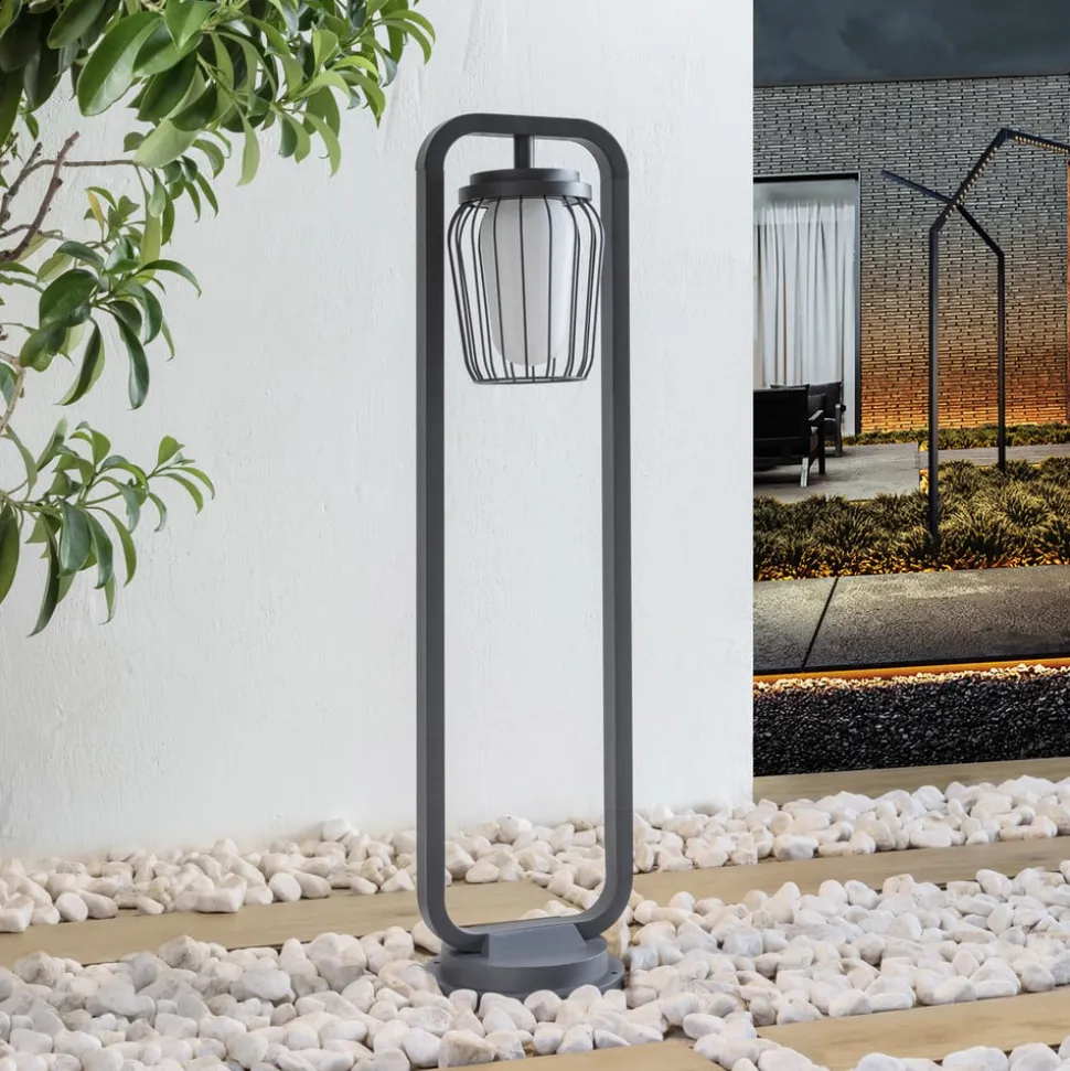 Lucande vejlampe Chandan, 90 cm, antracit, aluminium