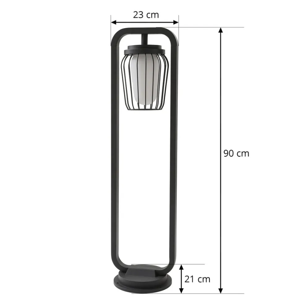 Lucande vejlampe Chandan, 90 cm, antracit, aluminium