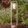 Lucande vejlampe Chandan, 90 cm, beige, metal, IP54