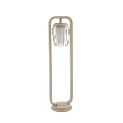 Lucande vejlampe Chandan, 90 cm, beige, metal, IP54