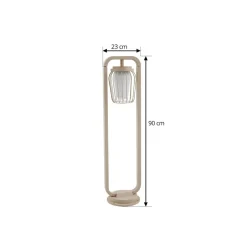 Lucande vejlampe Chandan, 90 cm, beige, metal, IP54