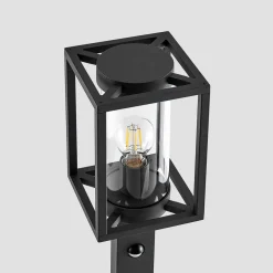 Lucande vejlampe Ferda, 100 cm, sensor, antracit, IP44