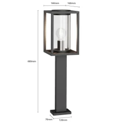 Lucande vejlampe Ferda, 60 cm, antracit, IP44
