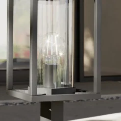 Lucande vejlampe Ferda, 60 cm, antracit, IP44