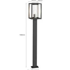 Lucande vejlampe Ferda, 100 cm, antracit, IP44