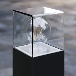 Lucande vejlampe Keke, højde 70 cm, antracit, aluminium