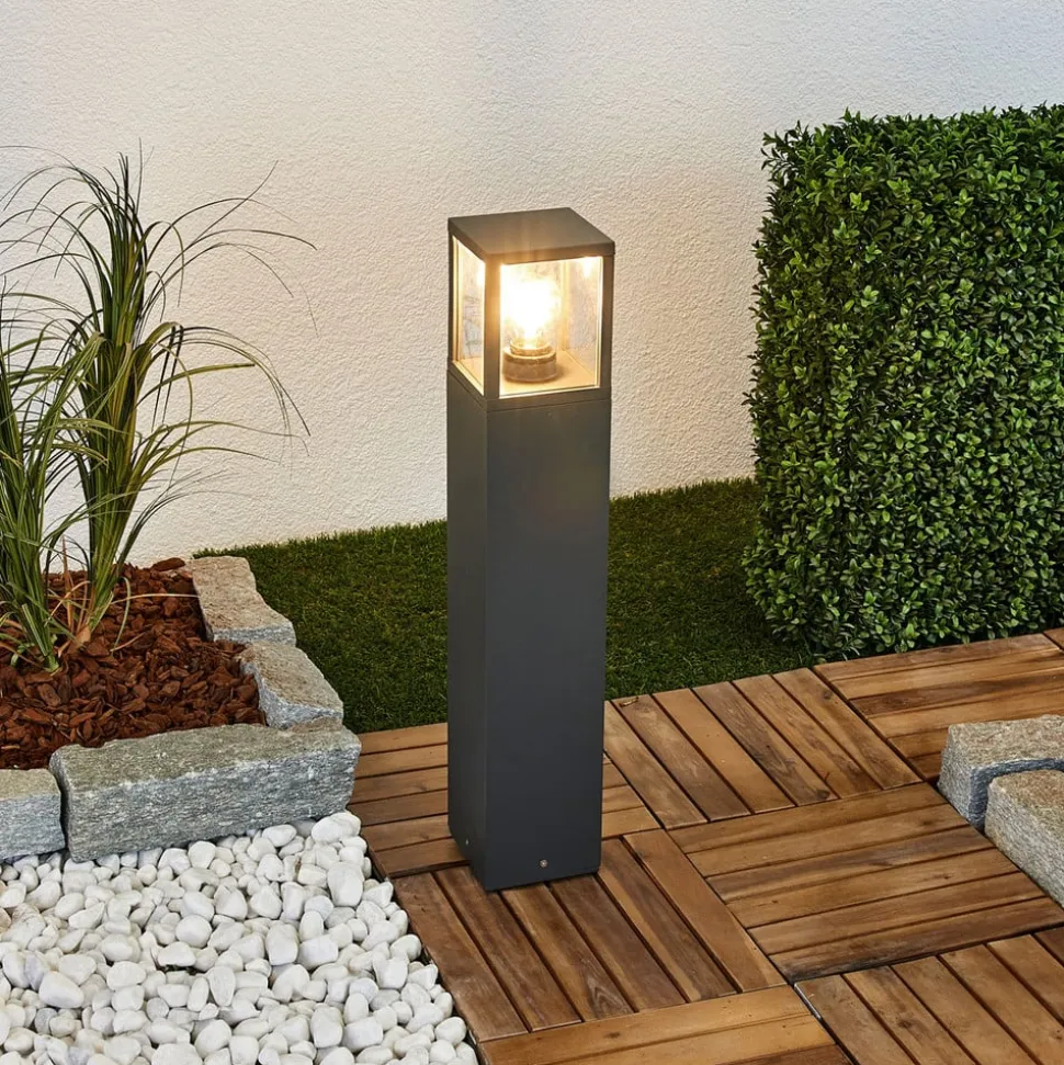 Lucande vejlampe Klemens, 65 cm, antracit, metal, E27