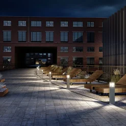 Lucande vejlampe Klemens, 65 cm, antracit, metal, E27