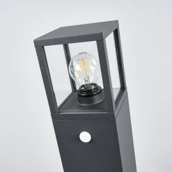 Lucande vejlampe Klemens, 65 cm, sensor, antracit, E27