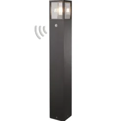 Lucande vejlampe Klemens, 90 cm, sensor, antracit, E27