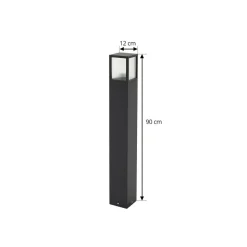 Lucande vejlampe Klemens, 90 cm, sort, metal, IP54