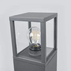 Lucande vejlampe Klemens, 90 cm, antracit, metal, E27