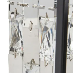 Lucande væglampe Arcan, krom/sort, krystalglas