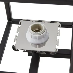 Lucande væglampe Arcan, krom/sort, krystalglas