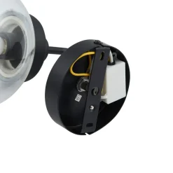 Lucande væglampe Badolo, sort, glas, 25 cm høj, IP44