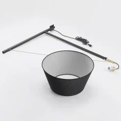 Lucande væglampe Beleza, højde 150 cm, kan trækkes ud, tekstil