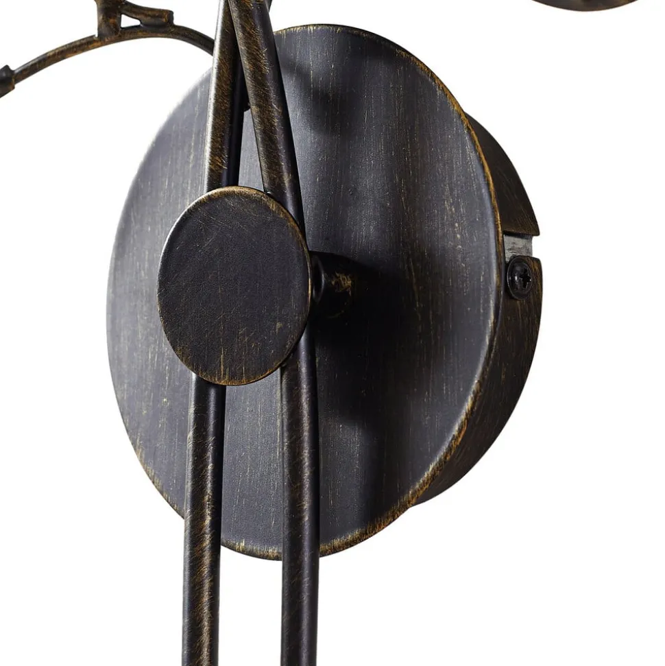 Lucande væglampe Evory, 30 cm, 2 lyskilder, sort/guld, G9