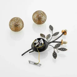 Lucande væglampe Evory, 30 cm, 2 lyskilder, sort/guld, G9