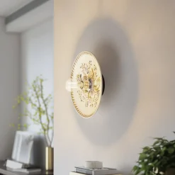 Lucande væglampe Faelira, pink/hvid, keramik