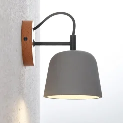 Lucande væglampe Kalinda, sæt med 2, grå, beton, E14