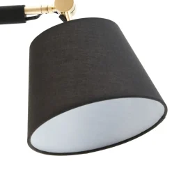 Lucande væglampe Marvaine, sort/guld-farvet, justerbar