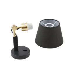 Lucande væglampe Marvaine, sort/guld-farvet, justerbar