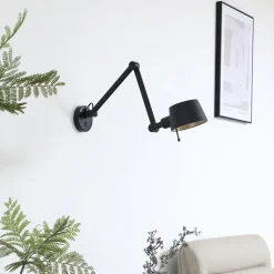 Lucande væglampe Silka, sort, metal, 9,5 cm høj