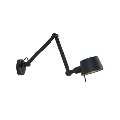 Lucande væglampe Silka, sort, metal, 9,5 cm høj