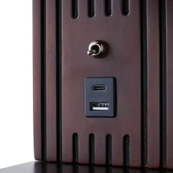 Lucande væglampe Veloura, højde 30 cm, glas, træ, USB