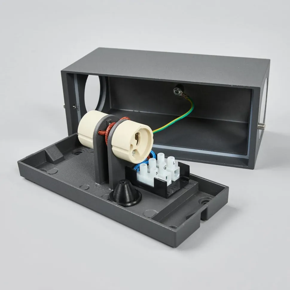 Lucande væglampe Xava, op/ned, antracit, 2 lyskilder, GU10