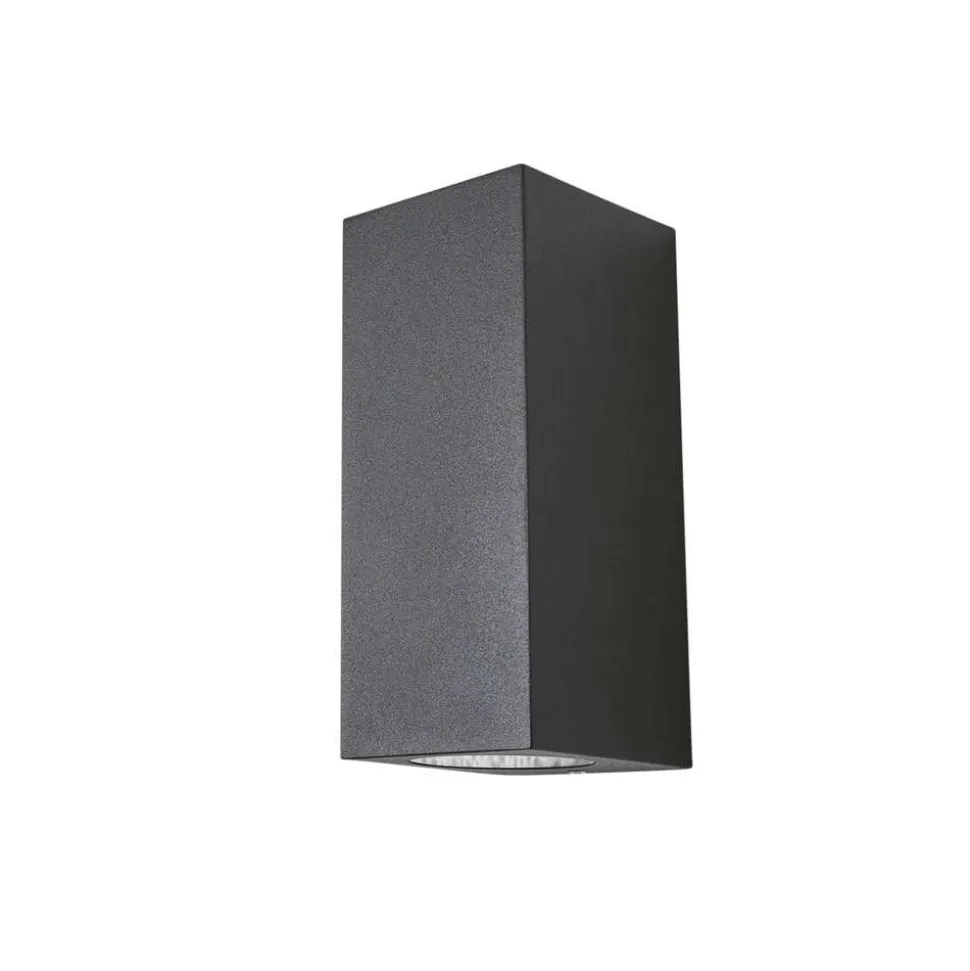 Lucande væglampe Xava, op/ned, antracit, 2 lyskilder, GU10