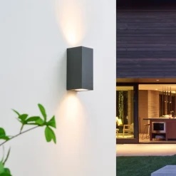 Lucande vægspot Lavina, 17 cm, antracit, GU10, 2 lyskilder.