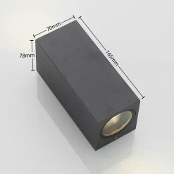 Lucande vægspot Lavina, 17 cm, antracit, GU10, 2 lyskilder.