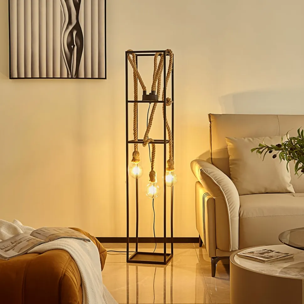 Lucande Vlados gulvlampe, bur, 3 lyskilder.