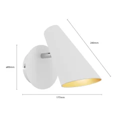 Lucande Wibke væglampe i hvid