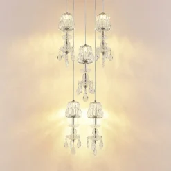 Lucande Yasanie LED-pendellampe, 5 lyskilder, rund