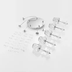 Lucande Yasanie LED-pendellampe, 5 lyskilder, rund