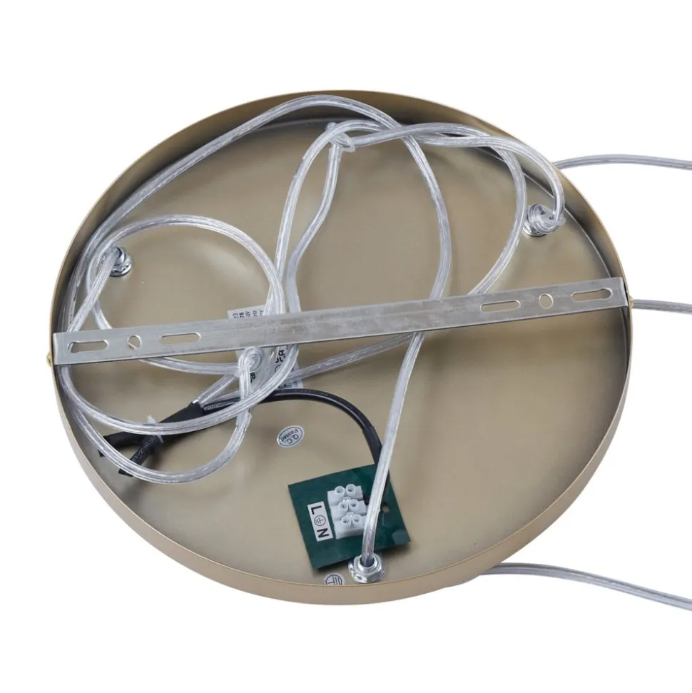 Lucande-pendel Quinara, 3-lys, opal, glas, Ø 52 cm