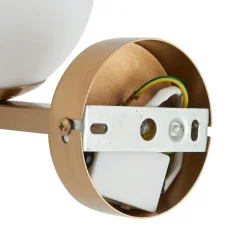 Lucande-væglampe Bidolo, messingfarvet, glas, 12 cm, IP44