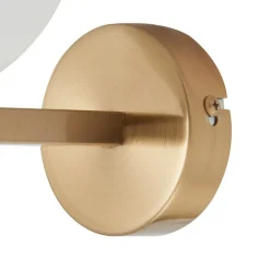 Lucande-væglampe Bidolo, messingfarvet, glas, 12 cm, IP44