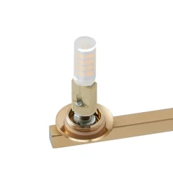 Lucande-væglampe Bidolo, messingfarvet, glas, 12 cm, IP44