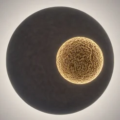 Luina LED-væglampe, Ø 80 cm, indvendig gylden