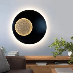 Luina LED-væglampe, Ø 80 cm, indvendig gylden